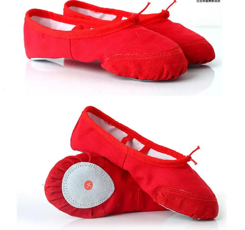 Пуанты для балета детей и взрослых парусиновые тапочки на плоской подошве обувь