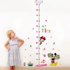 Диаграмма роста Минни Микки, настенные наклейки для детских комнат, домашнее украшение, Мультяшные наклейки для измерения роста, настенные наклейки из ПВХ, художественный плакат, подарок