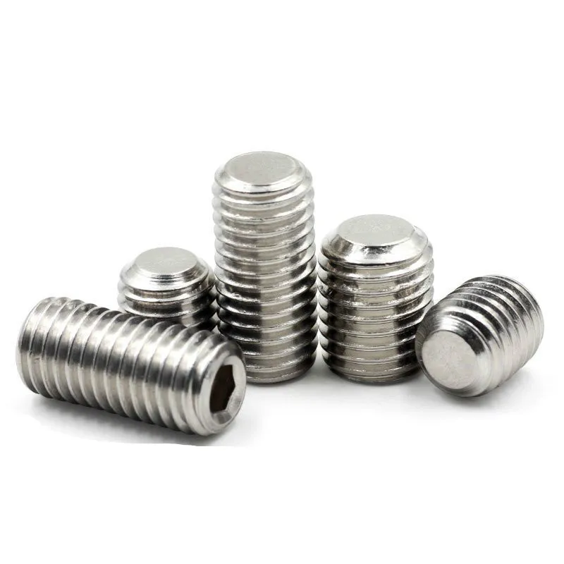 Плоский конец из нержавеющей стали 40PCS M3*3/4/5...12 DIN913 304 затягивающийся шестигранный