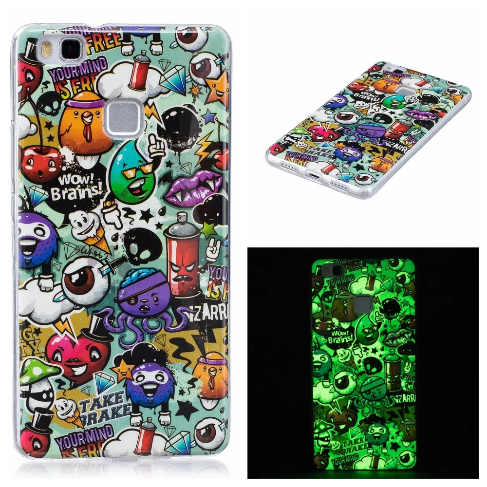Luminous Case for coque Huawei P9 Lite Silicone P8 P10 Cover fundas 2017 |