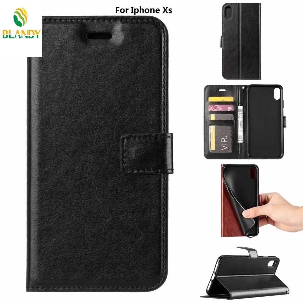 

10pcs/lot& For iphone Xs max Crazy Horse Wallet Leather cover Case With Photo Frame Card Slots Cover For iphone Xr X 8 7 plus