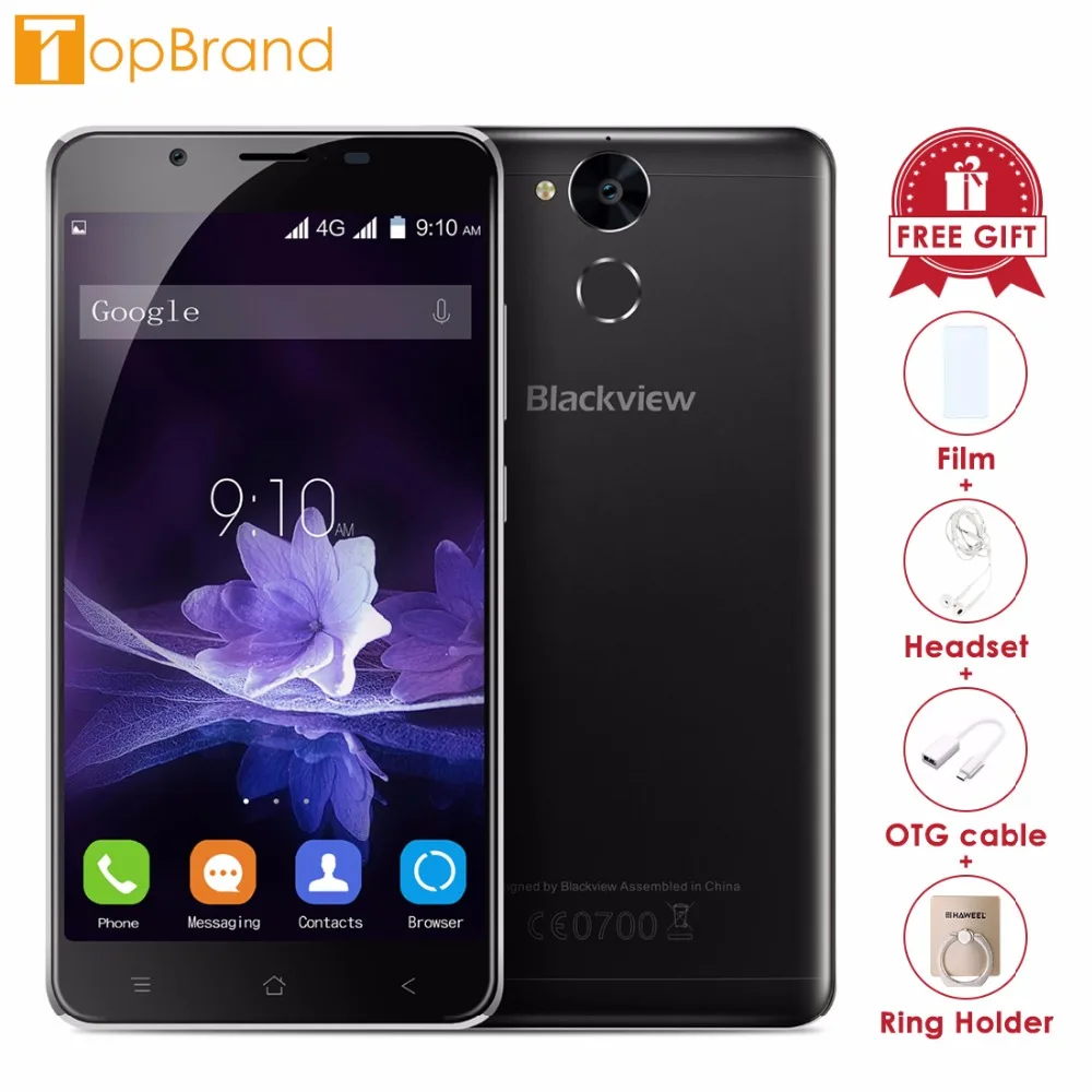 Blackview P2 смартфон 5 дюймов FHD Экран 4G B Оперативная память 6 Встроенная Android 0 MTK6750T 8 Core