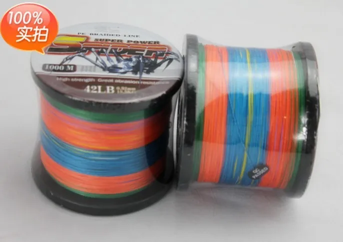 Multicolor 8 weaves 1000 Meter PE braided fishing line 16 18 20 23 27/31/37/40/42/45/47/50/65/80/100/120/150LB | Спорт и развлечения