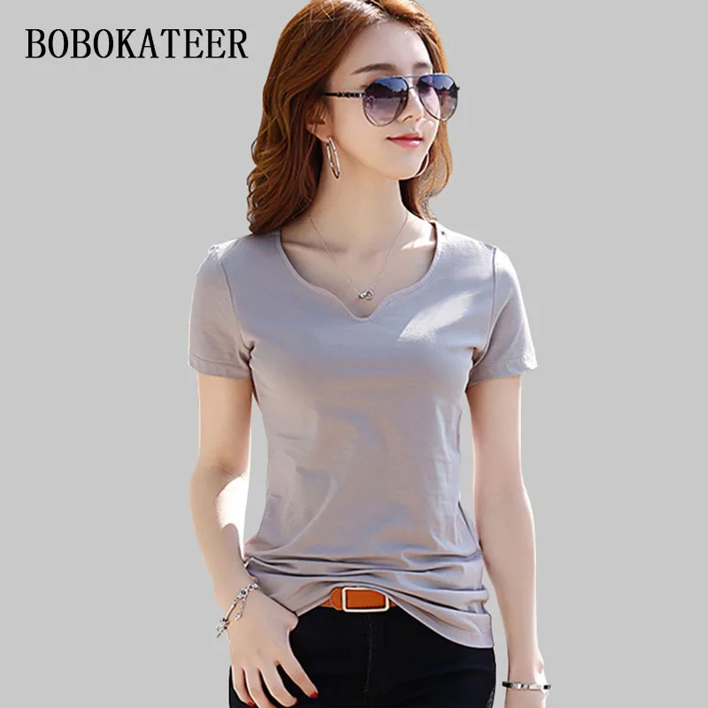 BOBOKATEER летняя футболка женская femme ropa mujer verano 2021 топы с короткими рукавами из