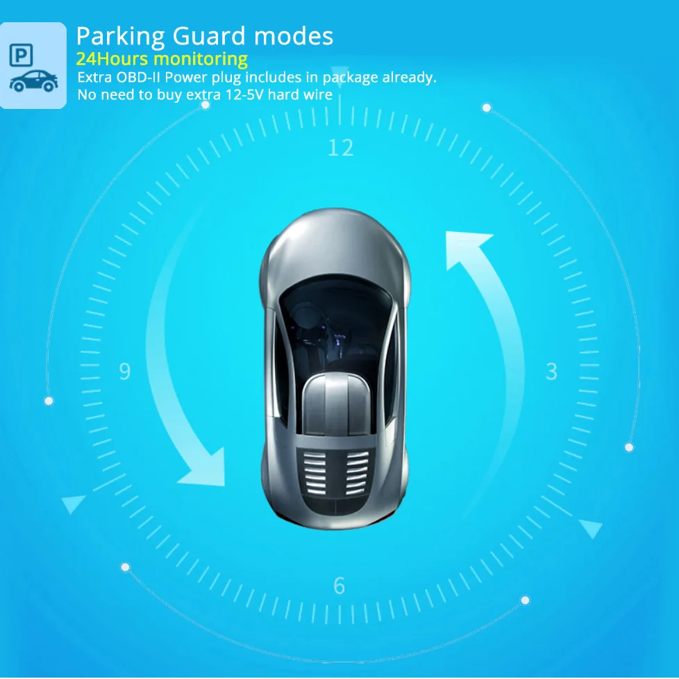Автомобильный видеорегистратор Arpenkin Mini Q9, камера заднего вида с конденсаторами FHD 1296 P, режим парковки, gps, обнаружение движения, поворот на 330 градусов