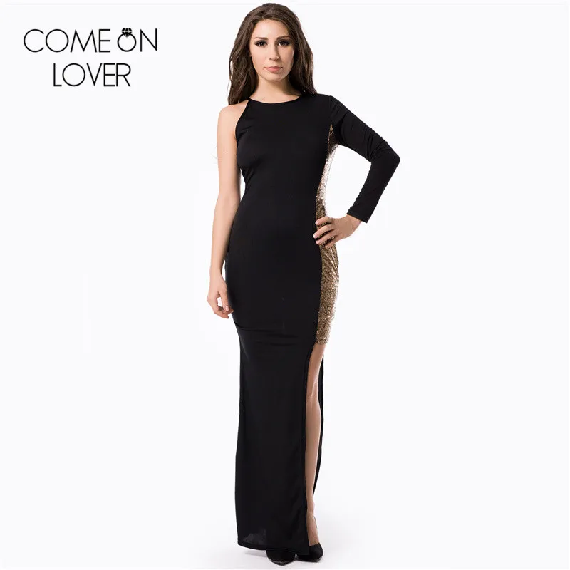 RL70099 Comeonlover Новая мода уникальное на одно плечо с длинным рукавом вечернее