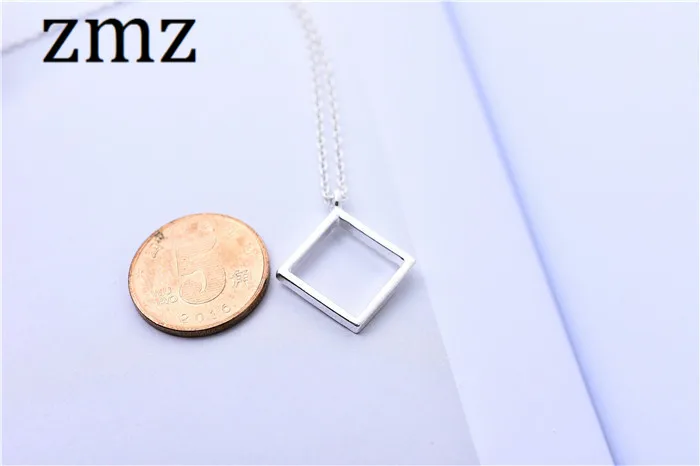 ZMZ 50pcs/lot 2018 Europe/US fashion jewelry simple geometric square pendant necklace for party elegant design mother's day gift |