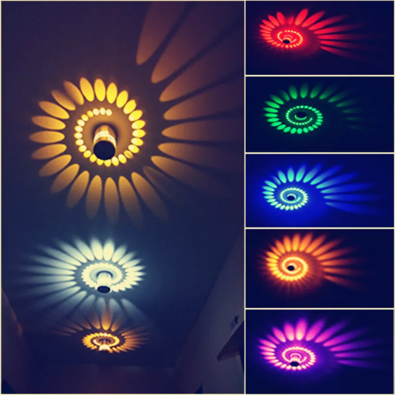 Креативный Мини светодиодный настенный светильник 3 Вт RGB пульт дистанционного управления Декор для гостиной KTV бар алюминиевый полый цилиндрический AC85-265V светодиодные настенные лампы