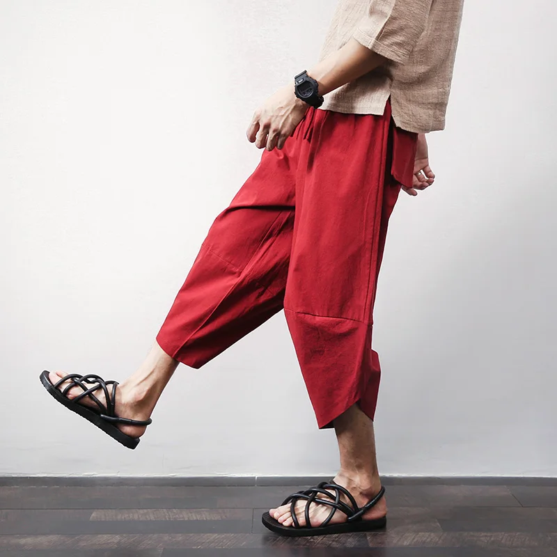 2019 Summer Calf-Length Loose Pants Men Japanese Streetwear Joggers Hip Hop Sweatpants Male Trousers 4XL 5XL | Мужская одежда