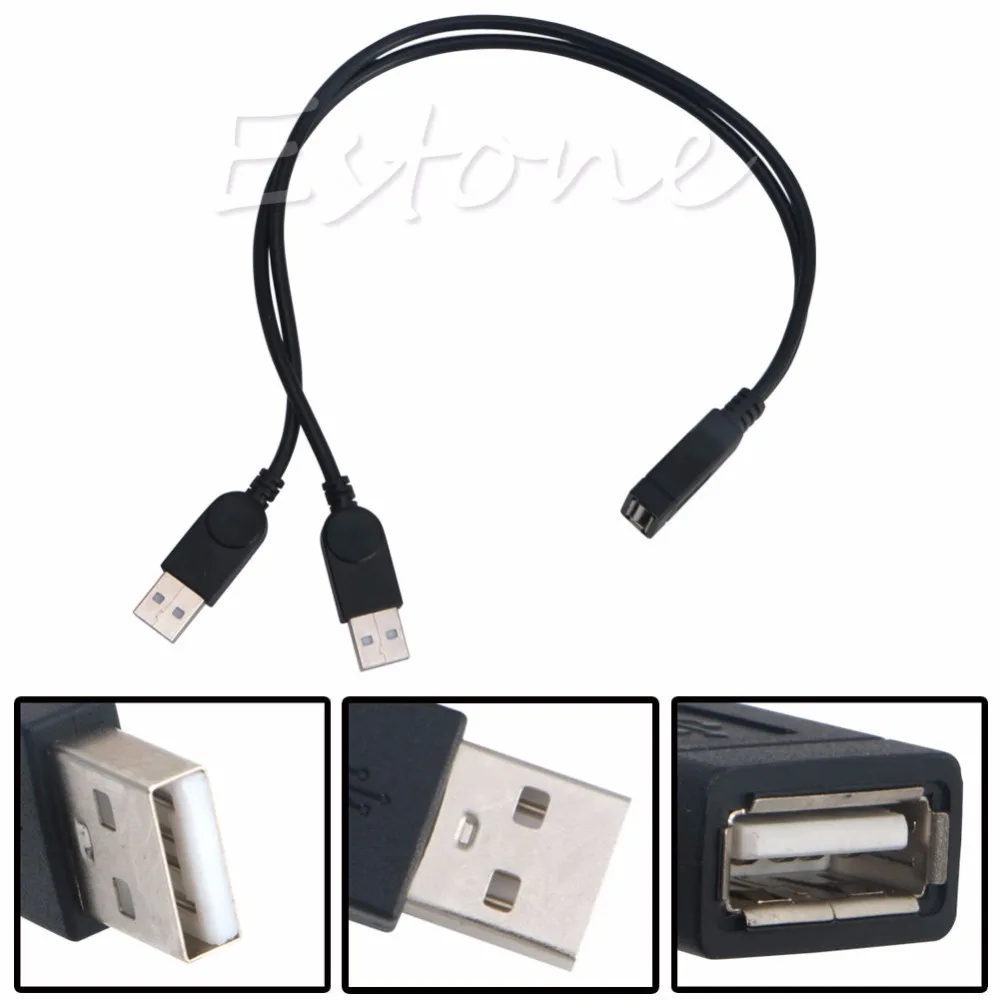 26 см двойной USB 2 0 A штекер к гнездо Y образный кабель удлинитель адаптер питания