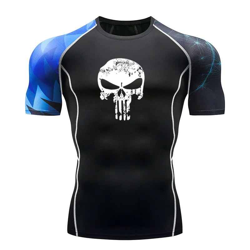 2019 Новая летняя 3D Футболка с принтом черепа компрессионные колготки мужские