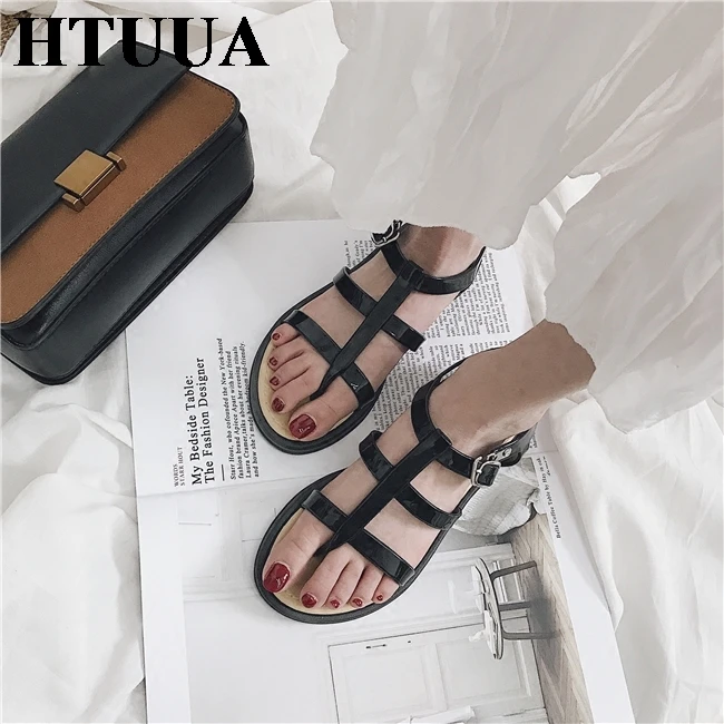 HTUUA/женские босоножки Новинка 2019 года Летняя обувь тапки из прозрачного пластика