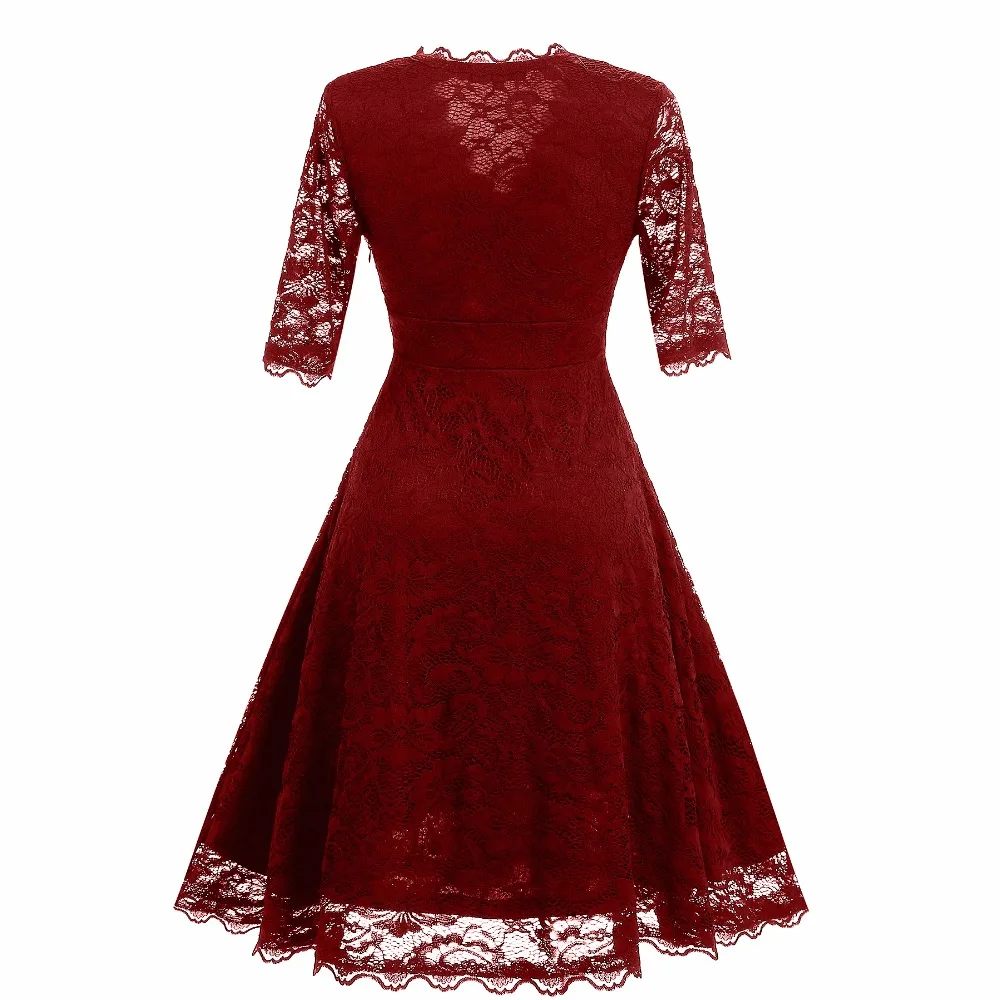 Женское винтажное узкое кружевное вечернее платье с глубоким v-образным вырезом