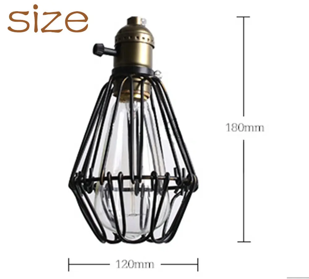 Классический черный скандинавский промышленный чехол для светильника винтажный