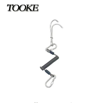 TG752-Black Крючок для дайвинга, двойной рифовый крюк с спиральной катушкой, ремешок из нержавеющей стали для ныряния под водой - Цвет: TG752-Black