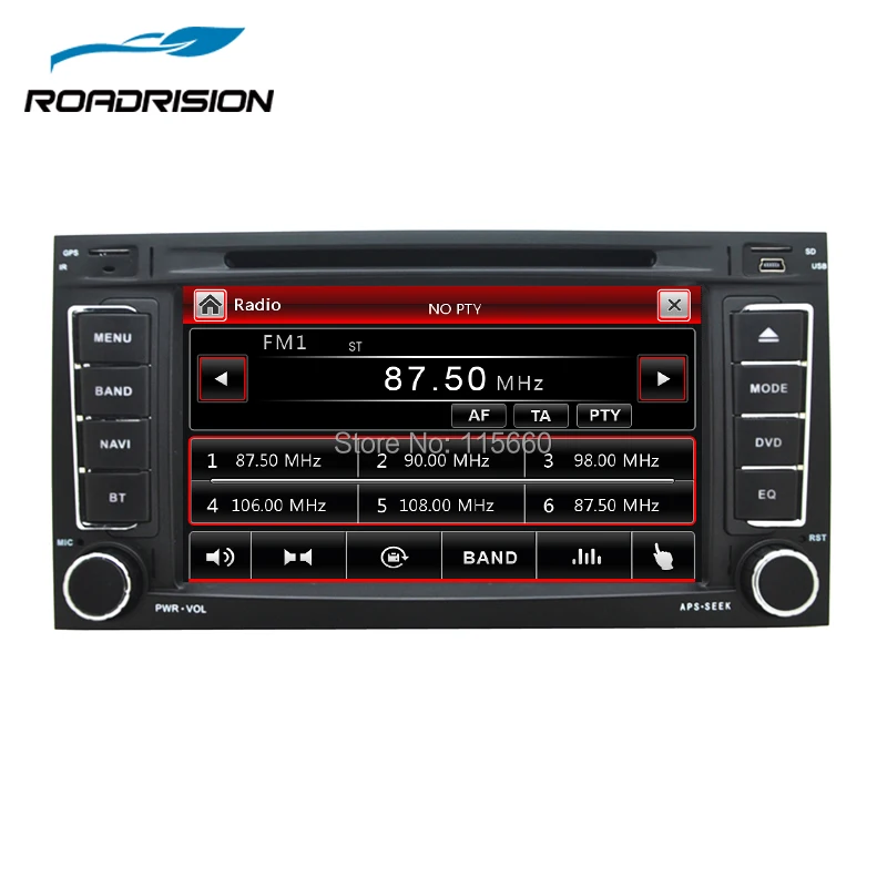 Автомобильный DVD плеер RoadRision 2din для Volkswagen VW Touareg T5 Multivan Transporter черный с Bluetooth GPS
