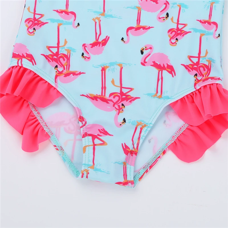 Детский купальный костюм с фламинго для маленьких девочек Лидер продаж 2019
