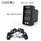 Система контроля давления в шинах CARUED U912, для Toyota TPMS, 4 встроенных датчика, ЖК-экран, сигнализация