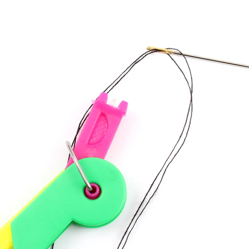 

3-10Pcs/pack Random Color Delivery Elderly Dim Syesight Foldable Convenient Automatic Sewing Needle Threader Thread Guide Tool
