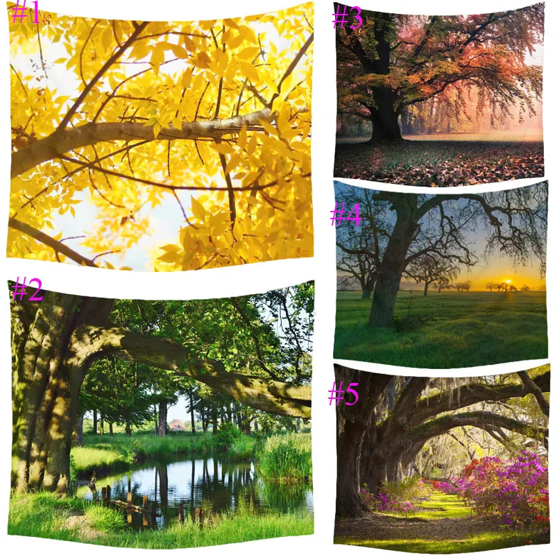 Comwarm Романтический лес осенние листья пейзаж полиэстер гобелен настенный