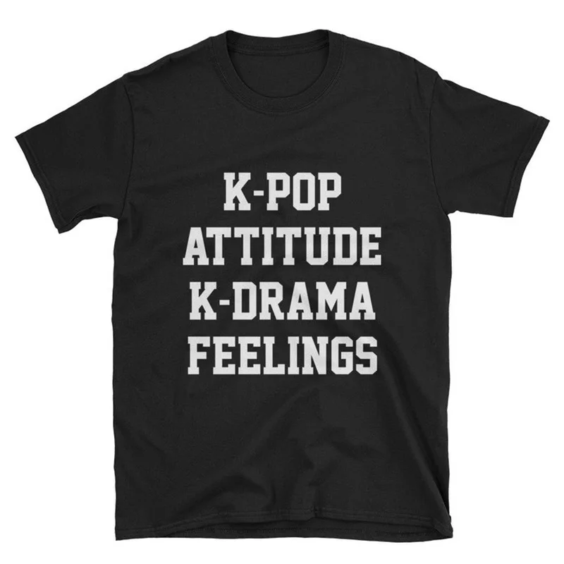 Футболка Harajuku K Pop Attitude Drama feeles Kpop модные корейские футболки с драмой летние топы