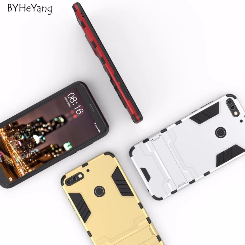 BYHeYang для huawei Y7 Prime 2018 5 99 &quotРобот силиконовой резины жесткий задняя крышка