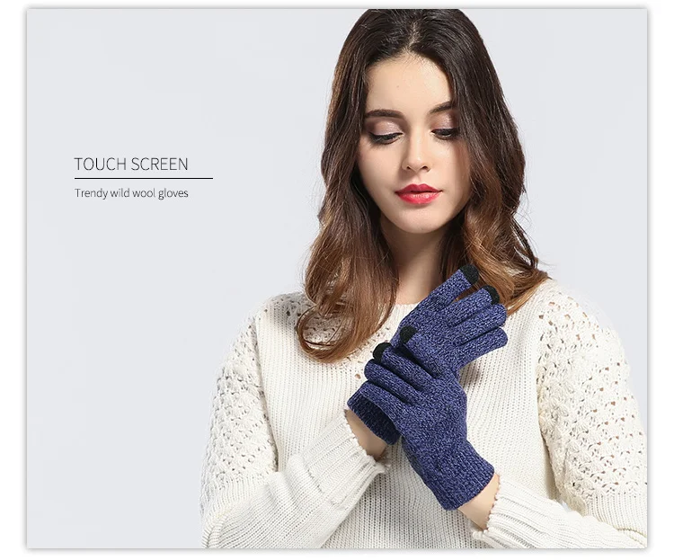 Для мужчин женщин Экран Touch Бесплатная Вязание Прихватки для мангала плюс бархат