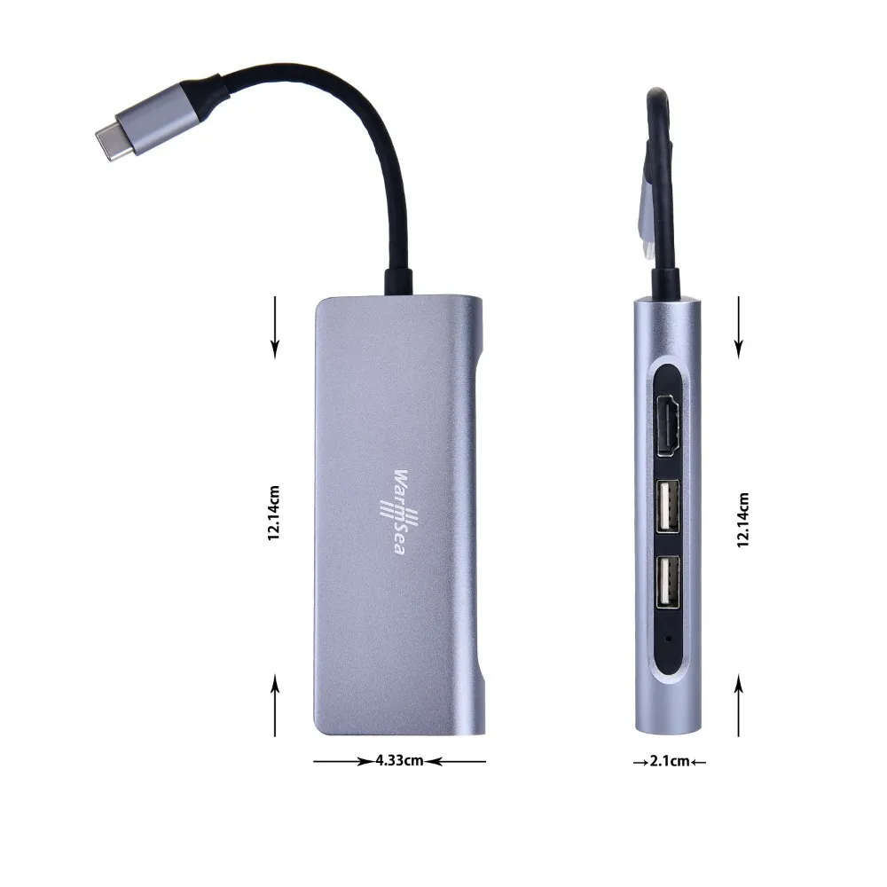 USB Type C HUB Thunderbolt 3 Adapter USB-C Dongle To HDMI 4K with RJ45 PD 2.0 Ports TF Slot Micro SD Card for MacBook pro | Компьютеры и