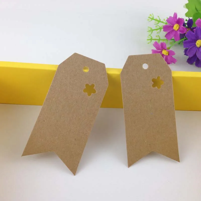 

Fashion 500pcs/lot Blank Craft Paper Hang Tags For Wedding Birthday Party Favor Label Gift Cards 9.5x4.5cm