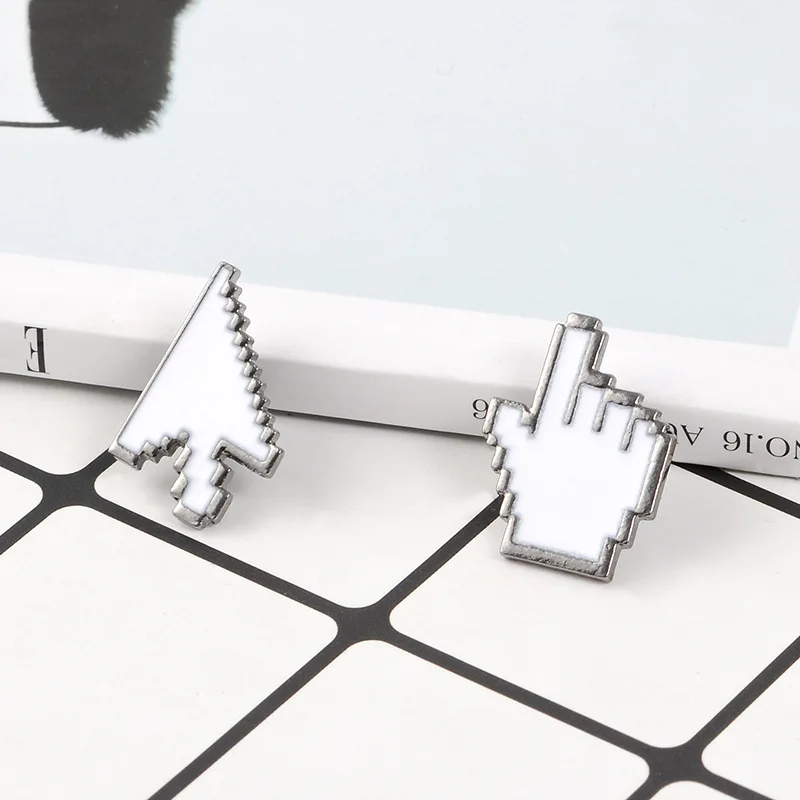 2019 курсоры эмалевая булавка мышь стрелка ручной значок брошь рубашка воротник