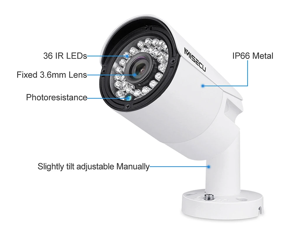 MISECU H.265 48 V 8CH POE IP CCTV Системы 4.0MP Пуля IP POE камера безопасности Аудио запись Outdoort Водонепроницаемый P2P комплект видеонаблюдения