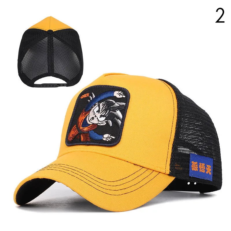 2 Dragon Ball Goku бейсбольная кепка s для мужчин и женщин Snapback Хип-Хоп Кепка летняя Bone gorra hombre Регулируемая Кепка для водителя грузовика сетчатая Кепка для папы CZX7 - Цвет: 2