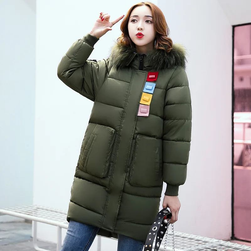 

Black Winter Jacket Women Coat Long Parkas Female Warm Overcoat Big Fur Collar High Quality Thicken Jacket Vogue Nice