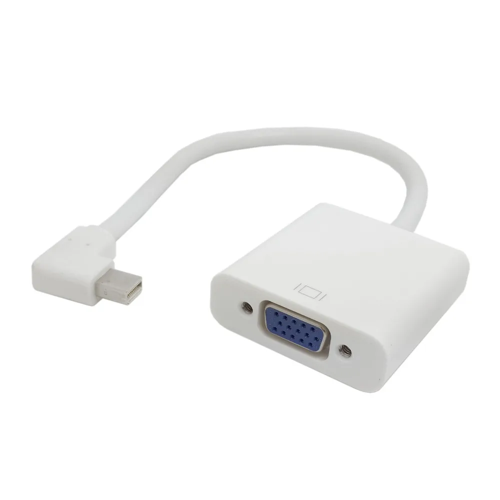 90 градусов левый и правый угловой Кабель адаптер Mini DisplayPort DP для VGA или HDMI DVI Female