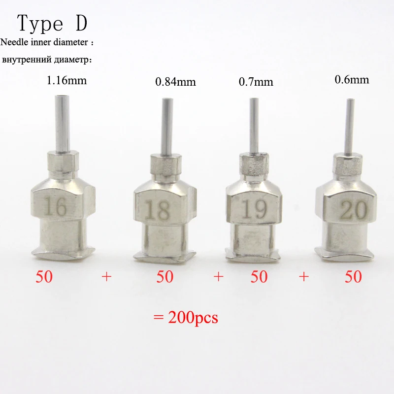 Type Dmix200p 200 шт./компл. хна тату в виде бутылки Пластик металлический острые наконечники для полости рта тела Краски тату трафарет Рисование инструмент для живописи аппликатор - Цвет: Type Dmix200p