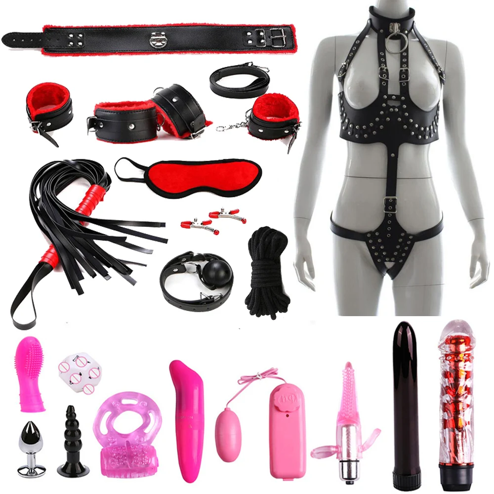 19 шт./компл. сексуальное нижнее белье искусственная кожа BDSM связывающий набор