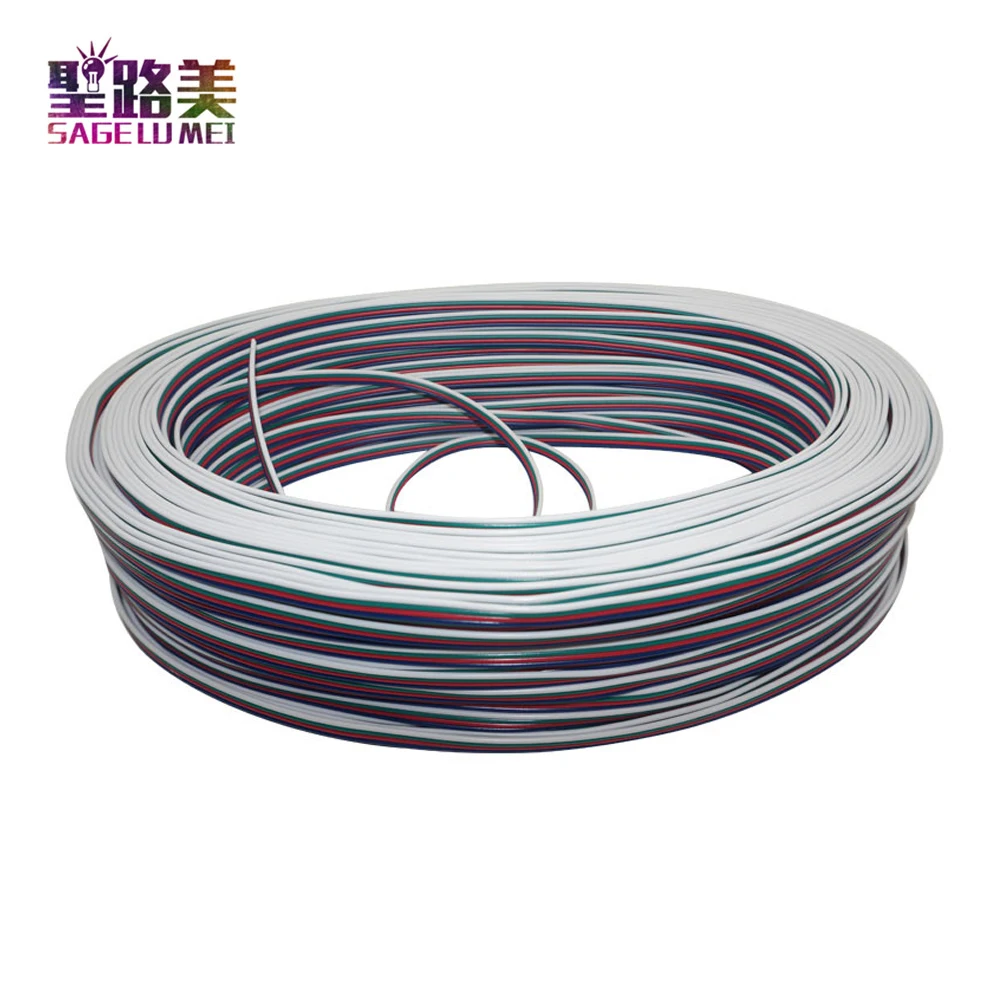 4 контактный Удлинительный разъем RGB 100 м/рулон кабель для 3528 5050 2801 8806 APA102