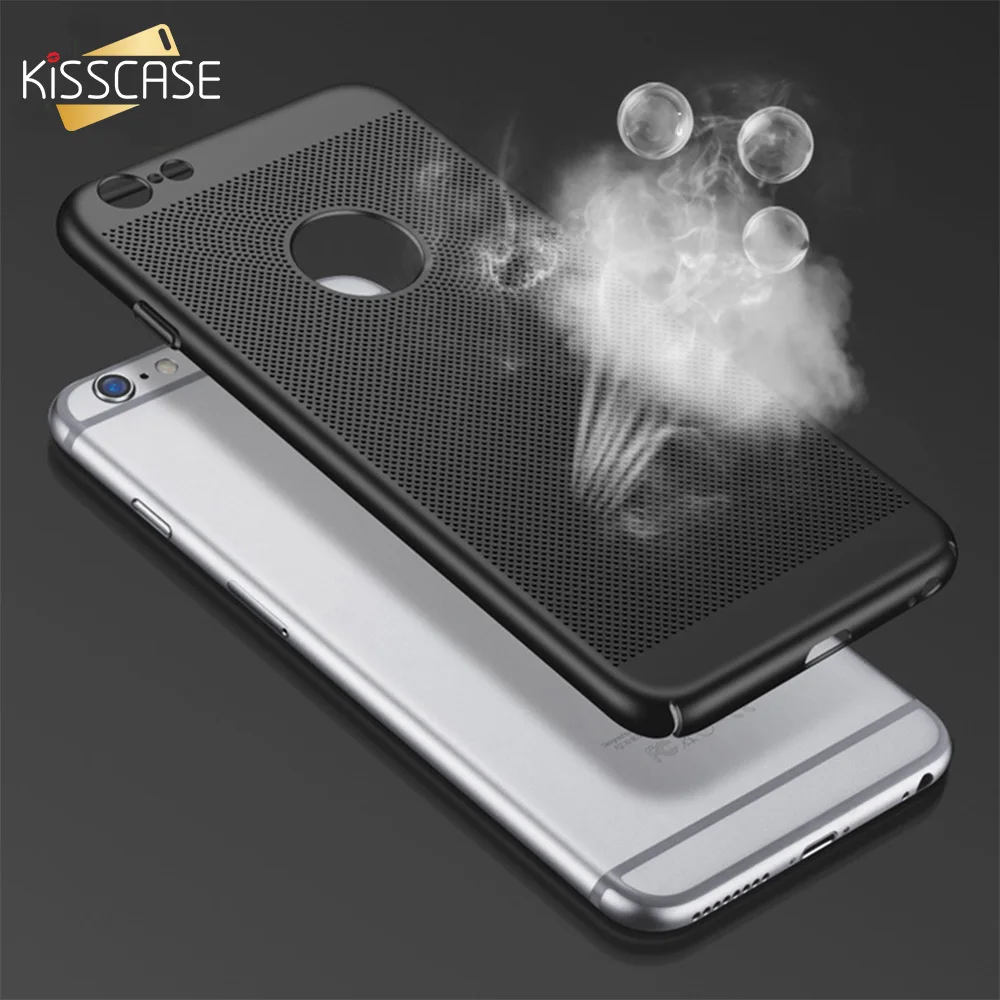 KISSCASE Hollow Breathable Case For iPhone 6S 6 7 8 X Plus Abstract Heat Dissipation Phone Shell 5S 5 SE Cover Capa |