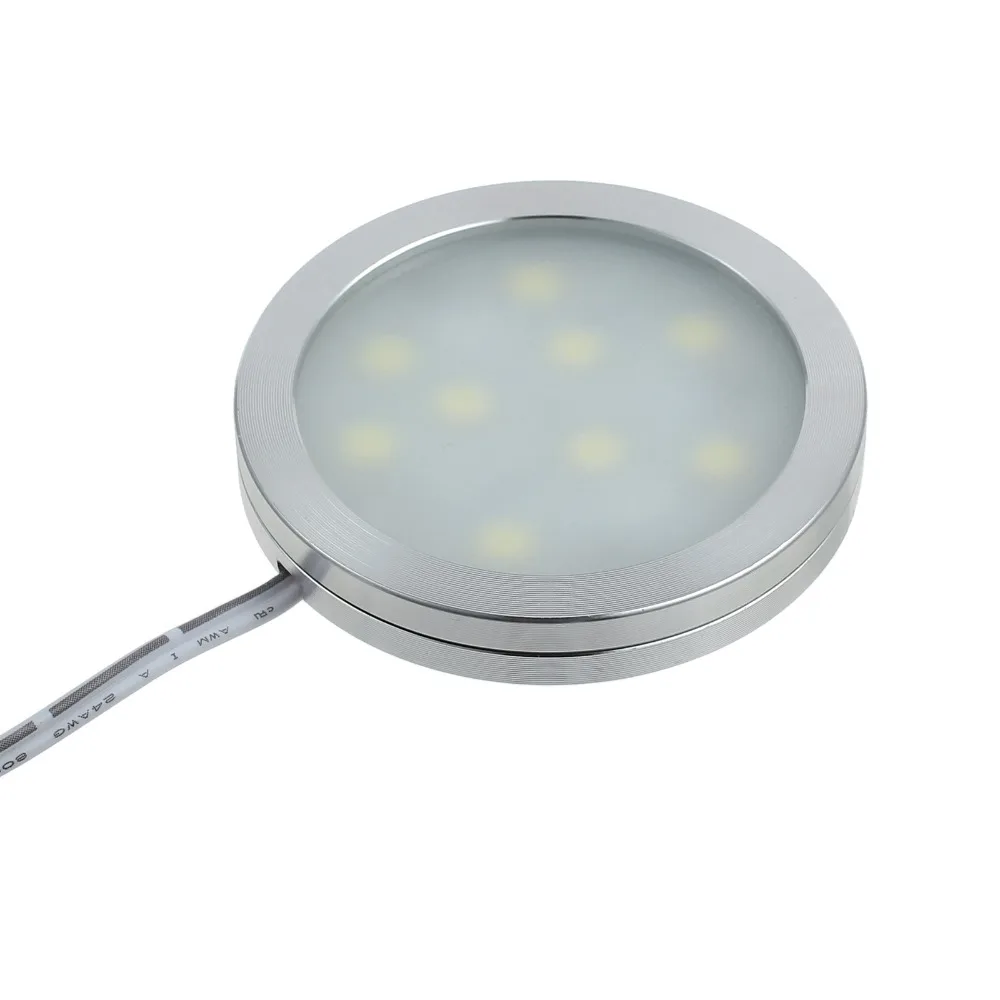 Neoteck 4 шт. 12 в 5050 9 светодиодов 6400K потолочный светильник для внутренней крыши, купольный светильник, лампы постоянного тока 12 В, настенный круглый светильник для кухонного шкафа
