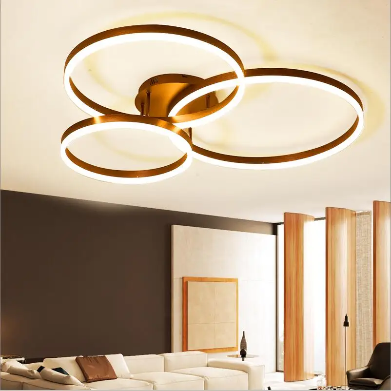 Декоративный светодиодный потолочный светильник 3 кольца холодный белый свет 6000K