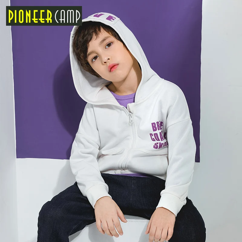 Pioneer Camp/Детская куртка для мальчиков, кардиган, новинка года, весенний свитшот на молнии, пальто с капюшоном, BJK910057