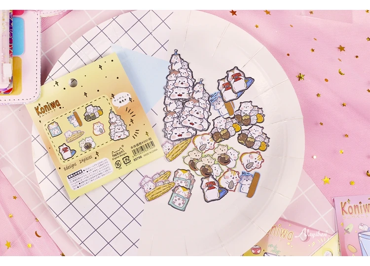 1 Набор Kawaii канцелярские наклейки коробка молока мультфильм Кот дневник планировщик декоративные мобильные наклейки Скрапбукинг DIY ремесленные наклейки