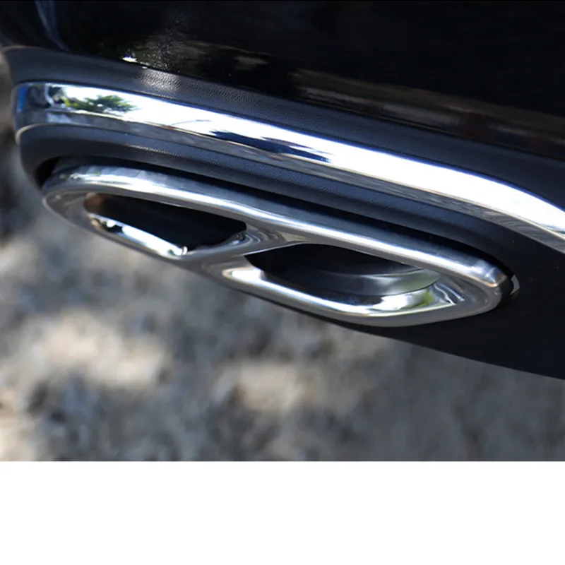 1 пара нержавеющая сталь задняя двойная выхлопная труба крышка планки для Mercedes W205