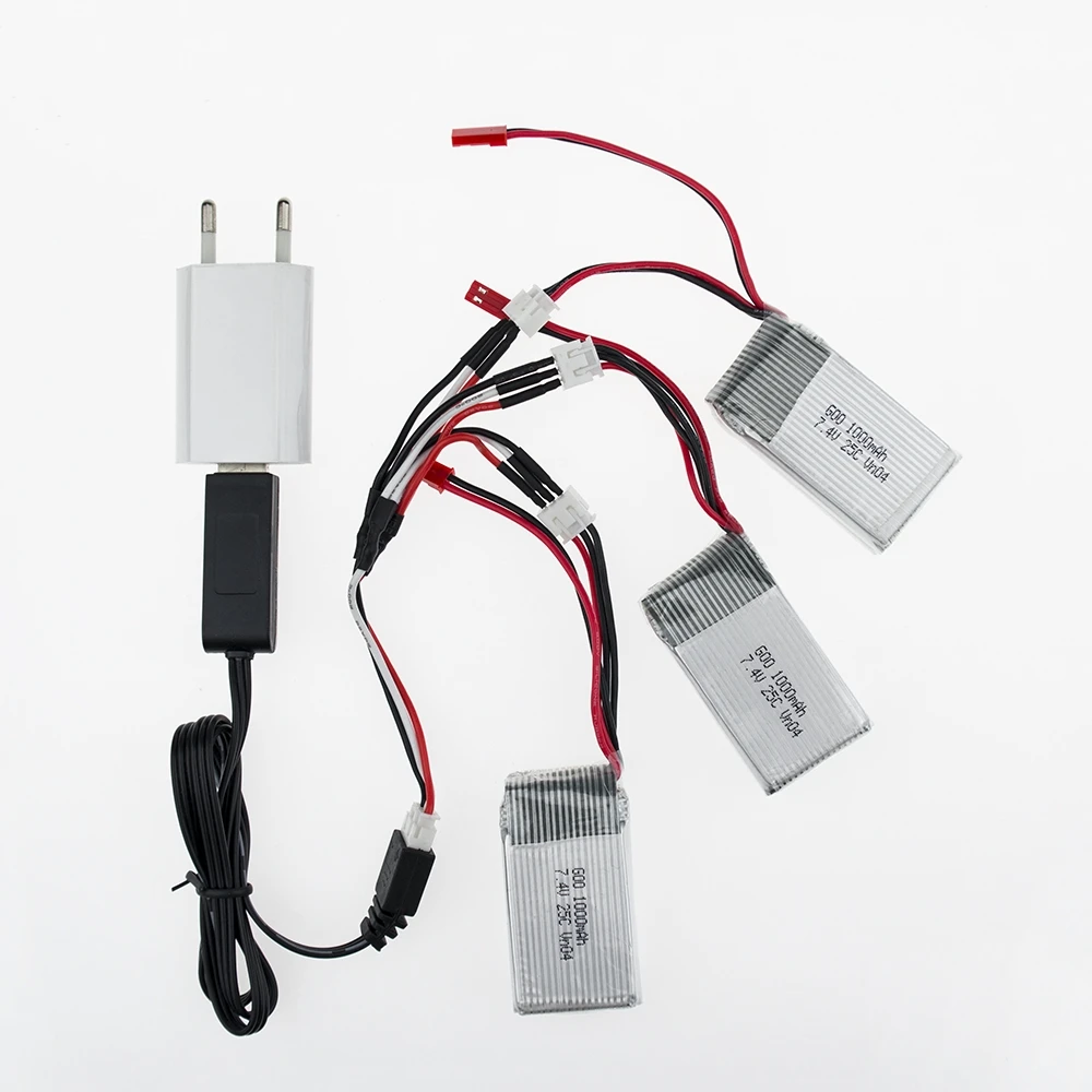 USB зарядное устройство с европейской вилкой кабель 1to3 7 4 В 1000 мАч 25C WLtoys V912 V915