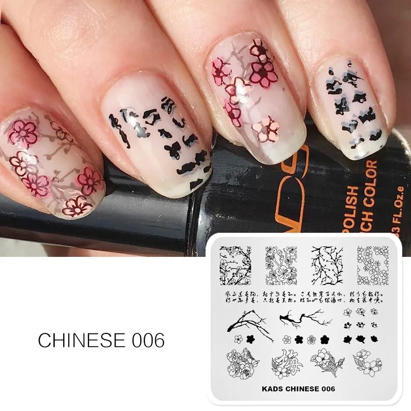 Китайский стиль Nail Книги по искусству украшения Штамп шаблон трафарет ногтей Stamp