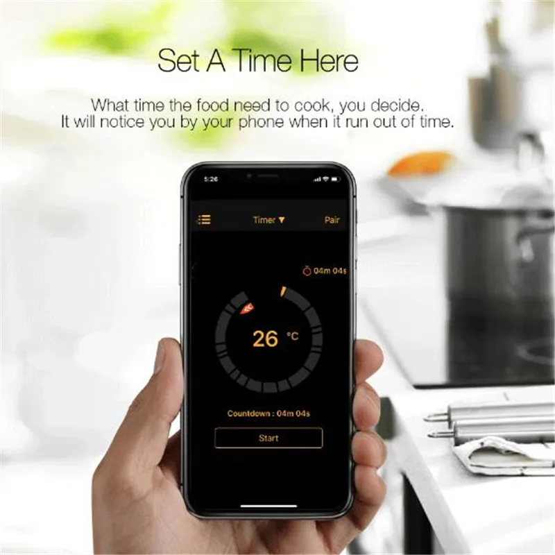 Digoo DG-FT2103 светодиодный сенсорный экран цифровой bluetooth термометр для приготовления мяса из нержавеющей стали температурный зонд для мяса барбекю