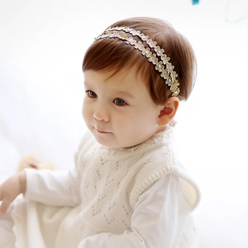 style4 gold Кружевной цветок корона ободки для девочек новорожденный подарок головная повязка для девочек Haarband детские украшения для волос лента для волос - Цвет: style4 gold