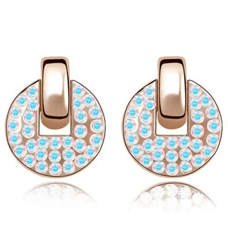 Хит продаж серьги-гвоздики с кристаллами ювелирные изделия цветные из розового