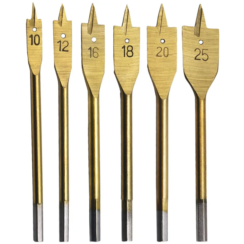 6 шт./компл. сверло с титановым покрытием и шестигранным хвостовиком плоское для