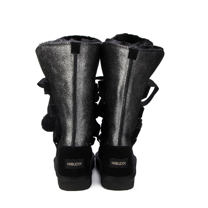 HABUCKN классические женские зимние ботинки кожа зимняя обувь ботинки bota feminina botas mujer zapatos Для женщин водонепроницаемые зимние ботинки